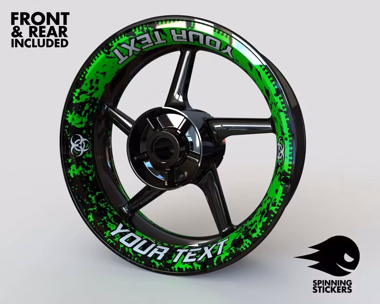 Kopia "Your Text" Wheel Stickers - "Biohazard"