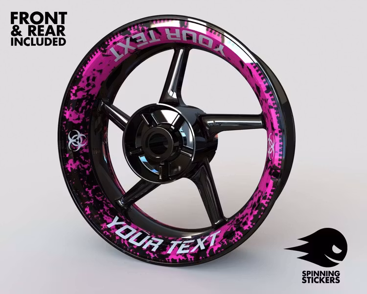Kopia "Your Text" Wheel Stickers - "Biohazard"