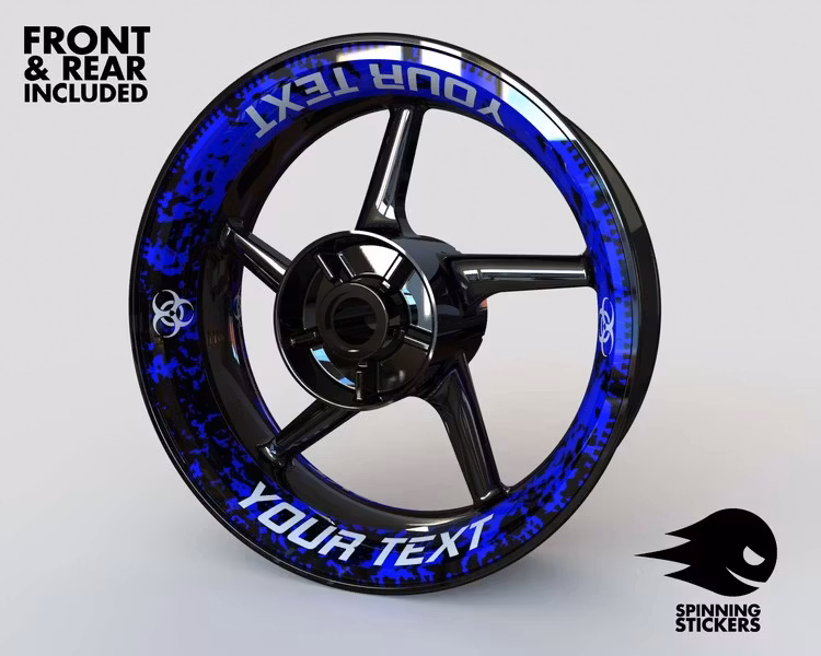"Your Text" Wheel Stickers - "Biohazard"