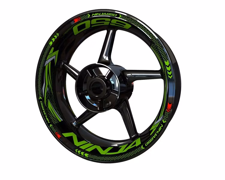 Wheel Stickers - Fits Ninja 650 - "Grid"