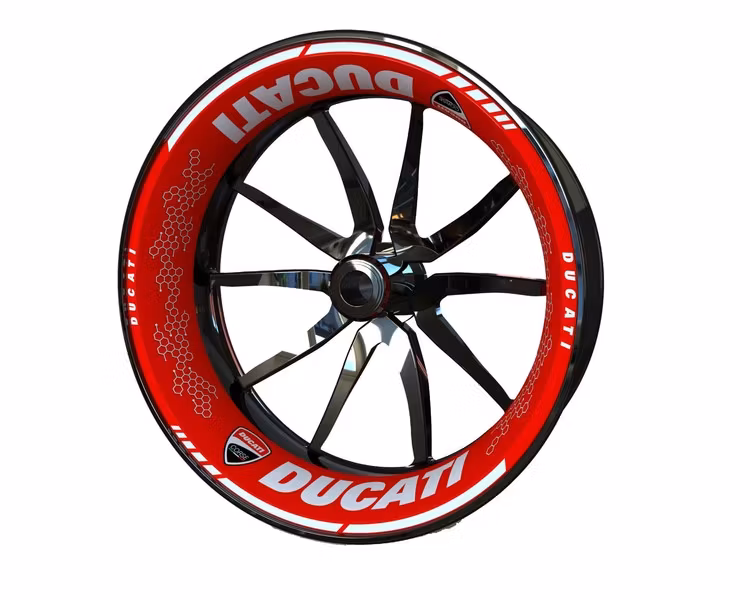 Ducati Velg Stickers kit - Premium Design (Enkele Achterbrug)