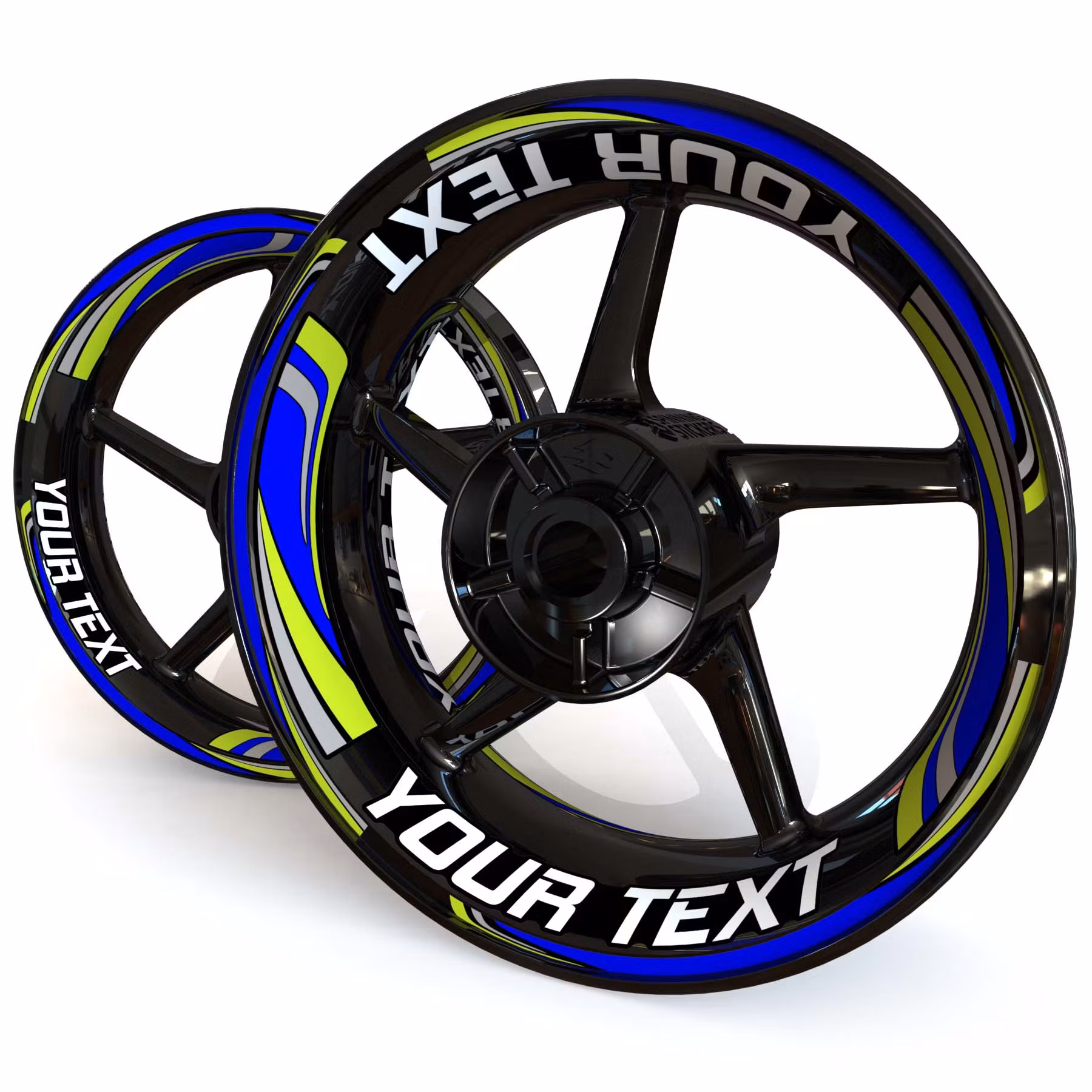 "Your Text" Wheel Stickers - "Wave"