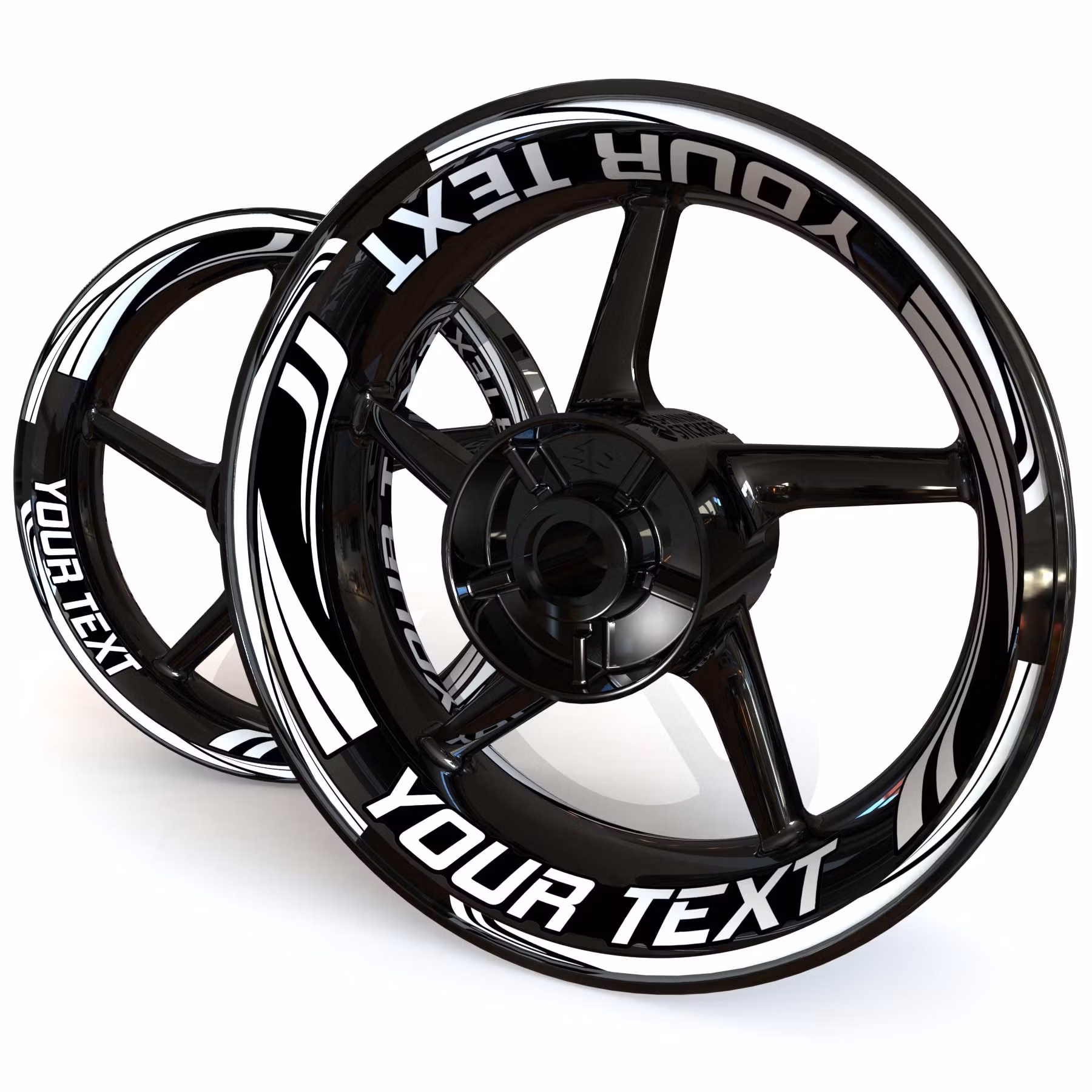 "Your Text" Wheel Stickers - "Wave"