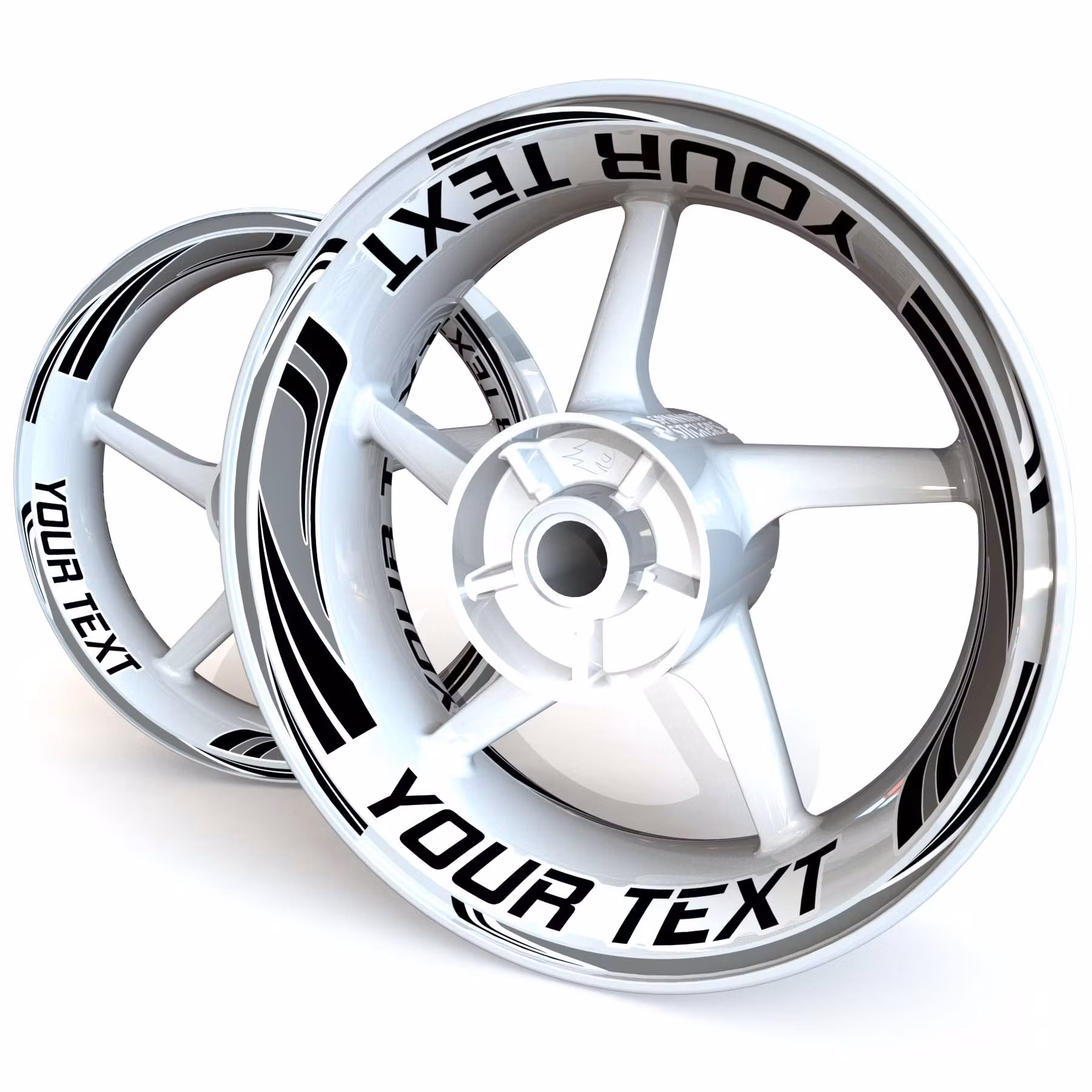 "Your Text" Wheel Stickers - "Wave"