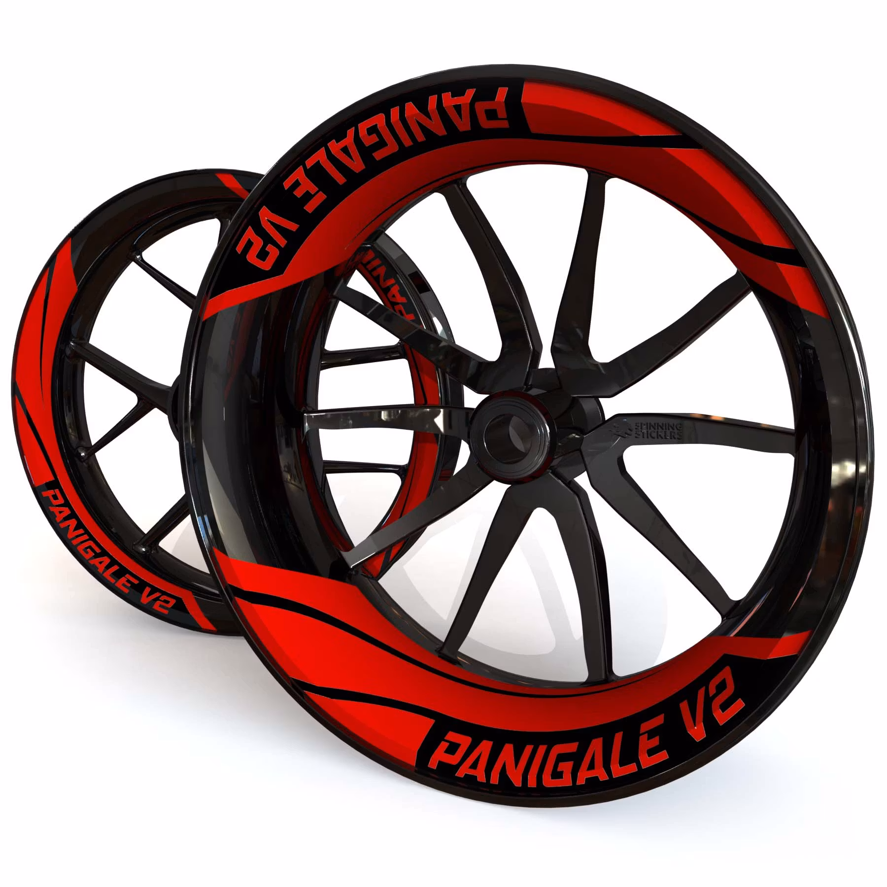 Panigale V2 Wheel Stickers - "Tritone"