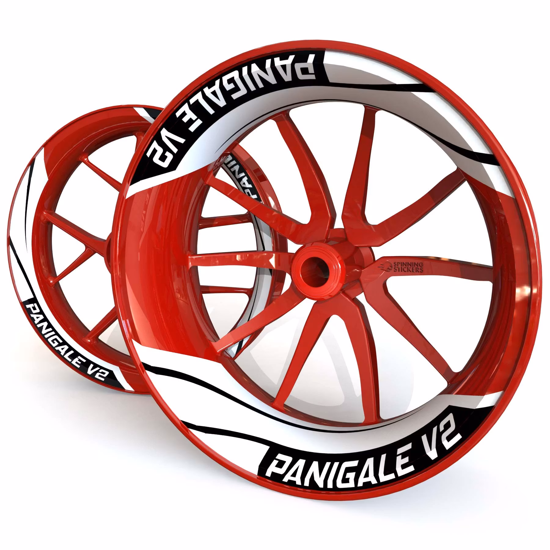 Panigale V2 Wheel Stickers - "Tritone"