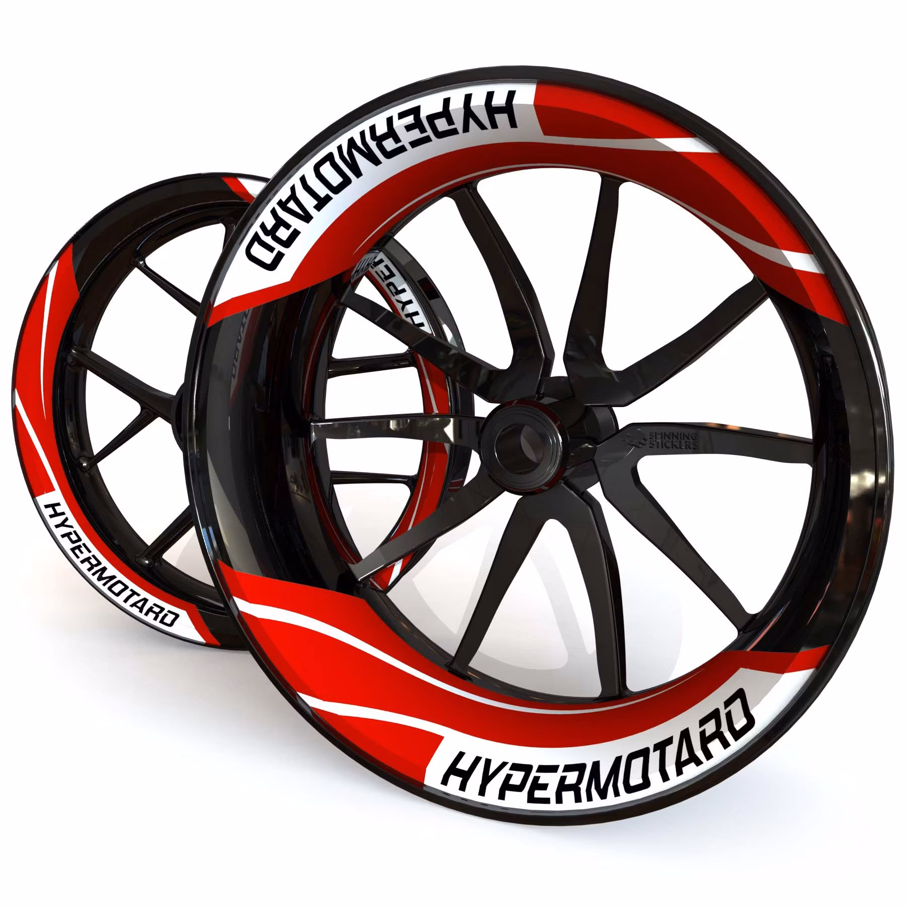 Profilo Adesivo Per Cerchi Ruota Stickers - Compatibile Con Ducati Hyperstrada, Colori Bianco Rosso (BR-1717WHRE00123)