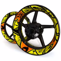 "Warning"  Wheel Stickers