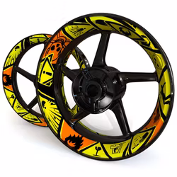 "Warning"  Wheel Stickers