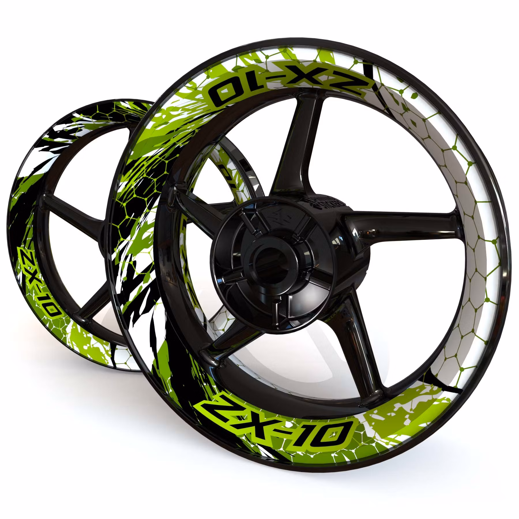 Wheel Stickers - Fits ZX10R - "Riot"