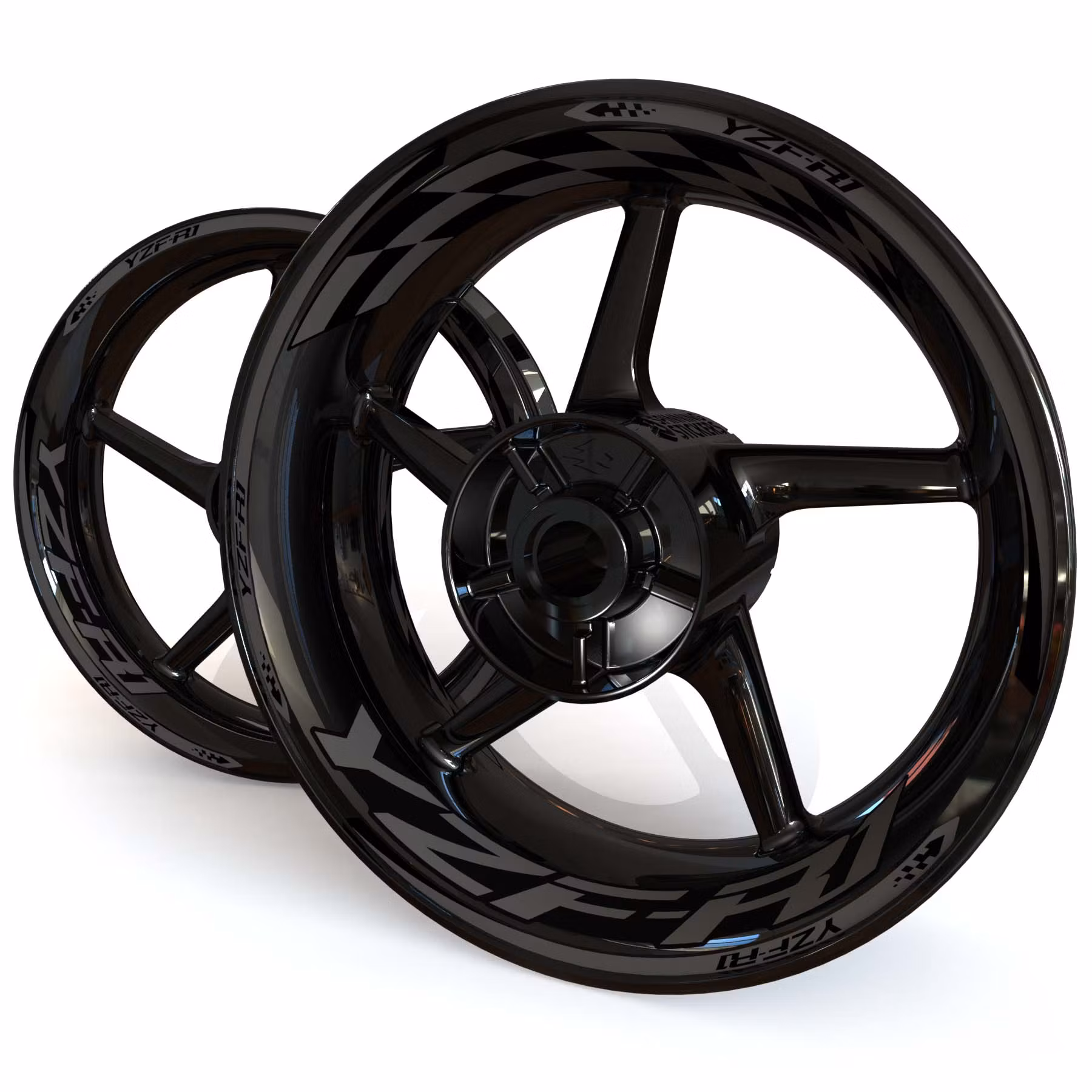 YZF-R1 Felgenaufkleber - "Checker"