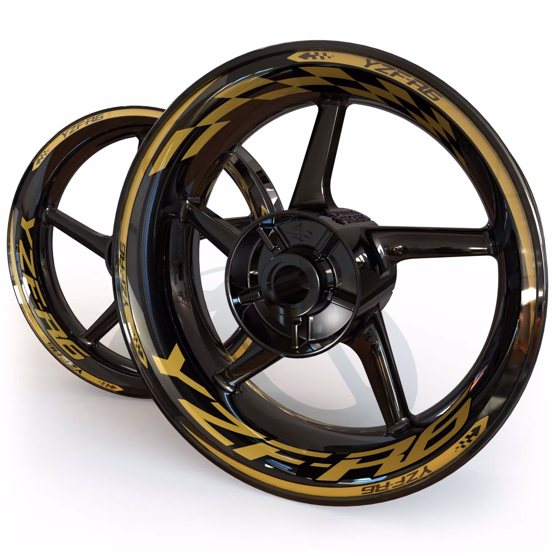 YZF-R6 Wheel Stickers - "Checker"