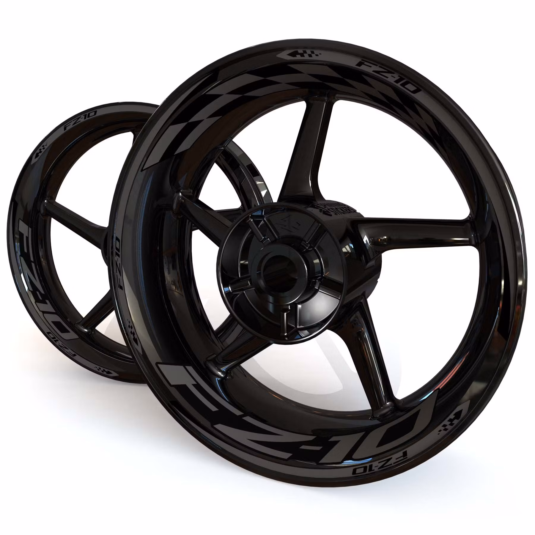 FZ-10 Fälgdekaler - "Checker"