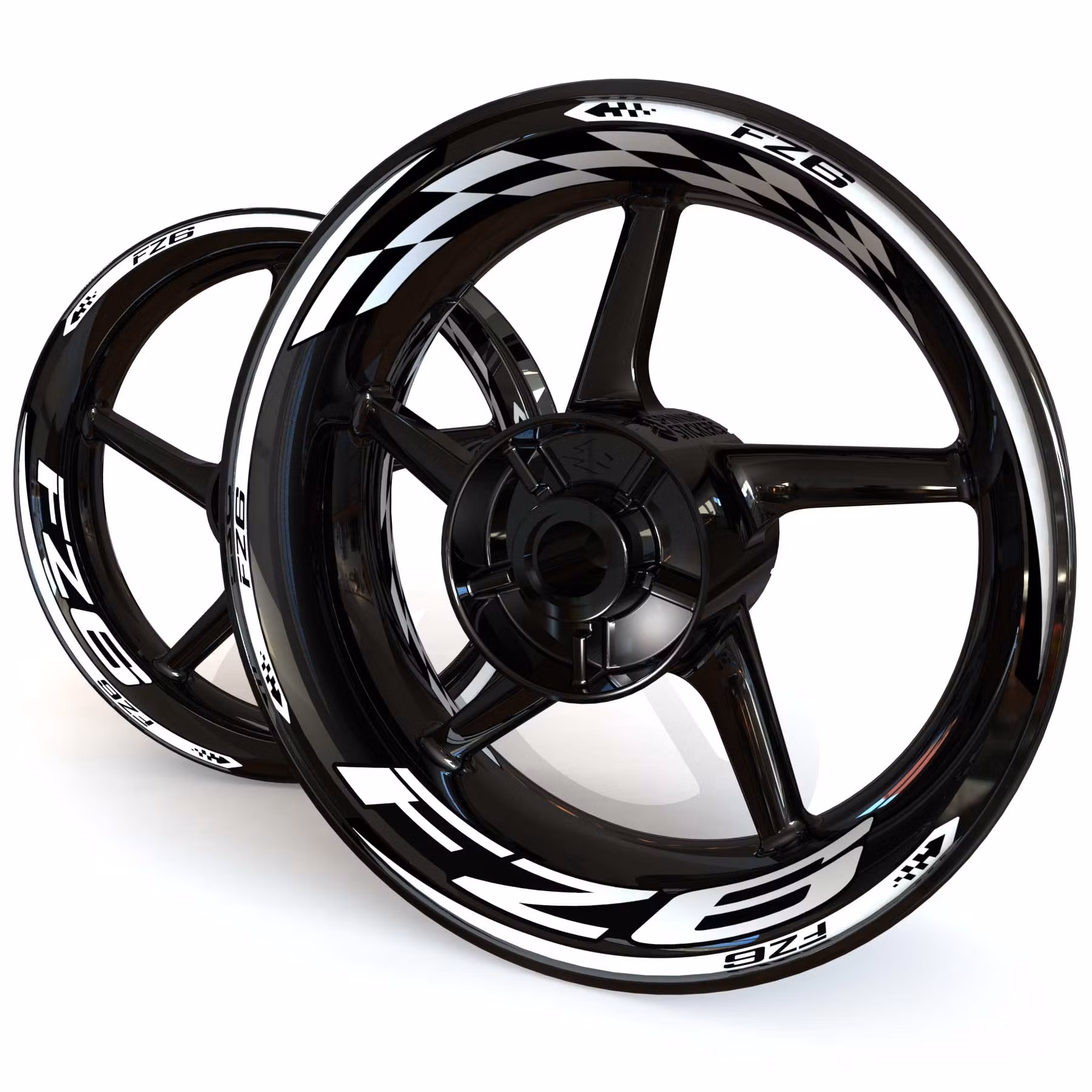 FZ6 Felgenaufkleber - "Checker"