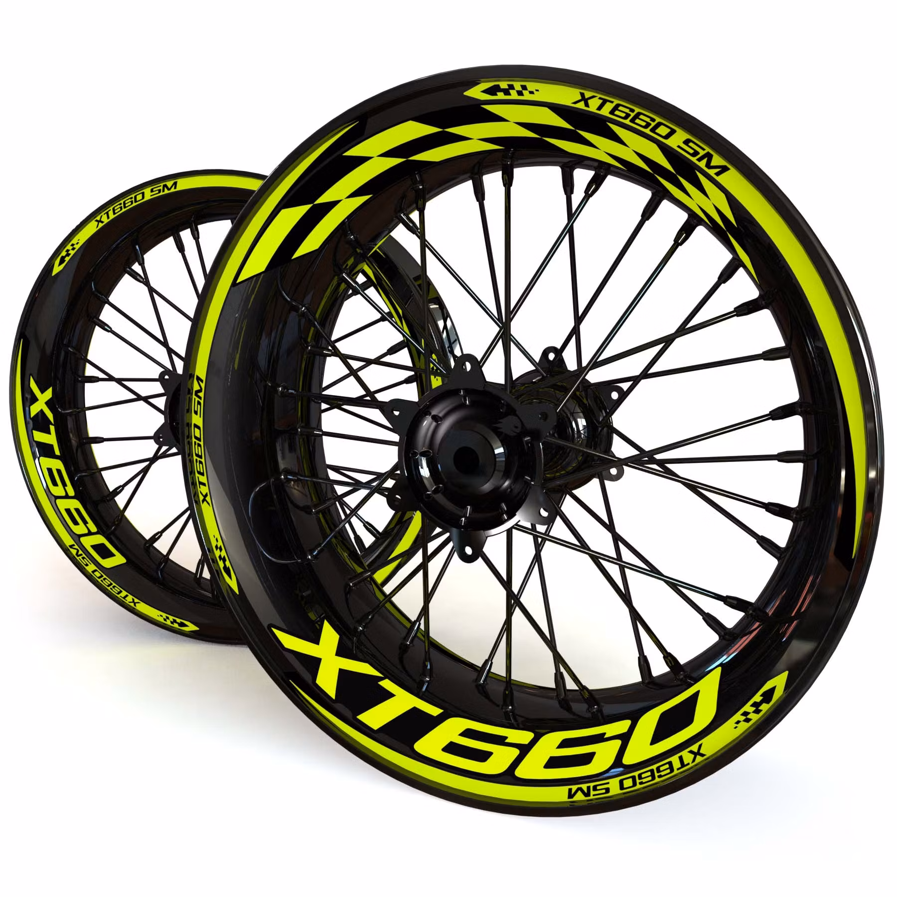 XT660 Fälgdekaler - "Checker"