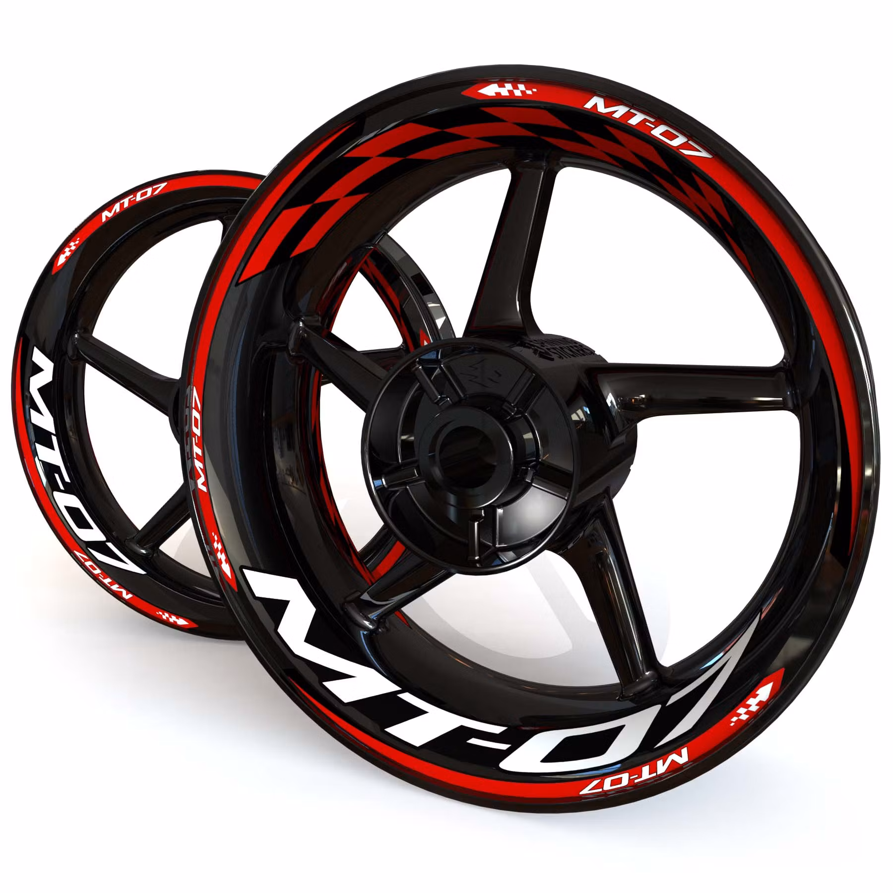 MT-07 Wheel Stickers - "Checker"