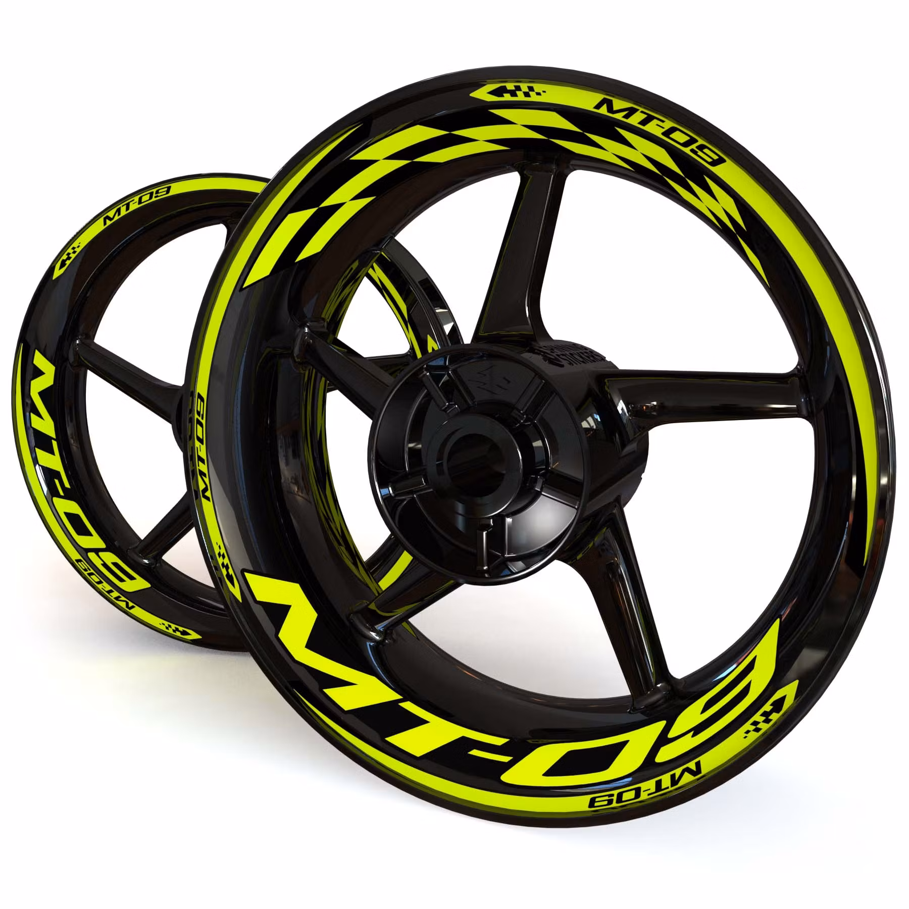 MT-09 Wheel Stickers - "Checker"