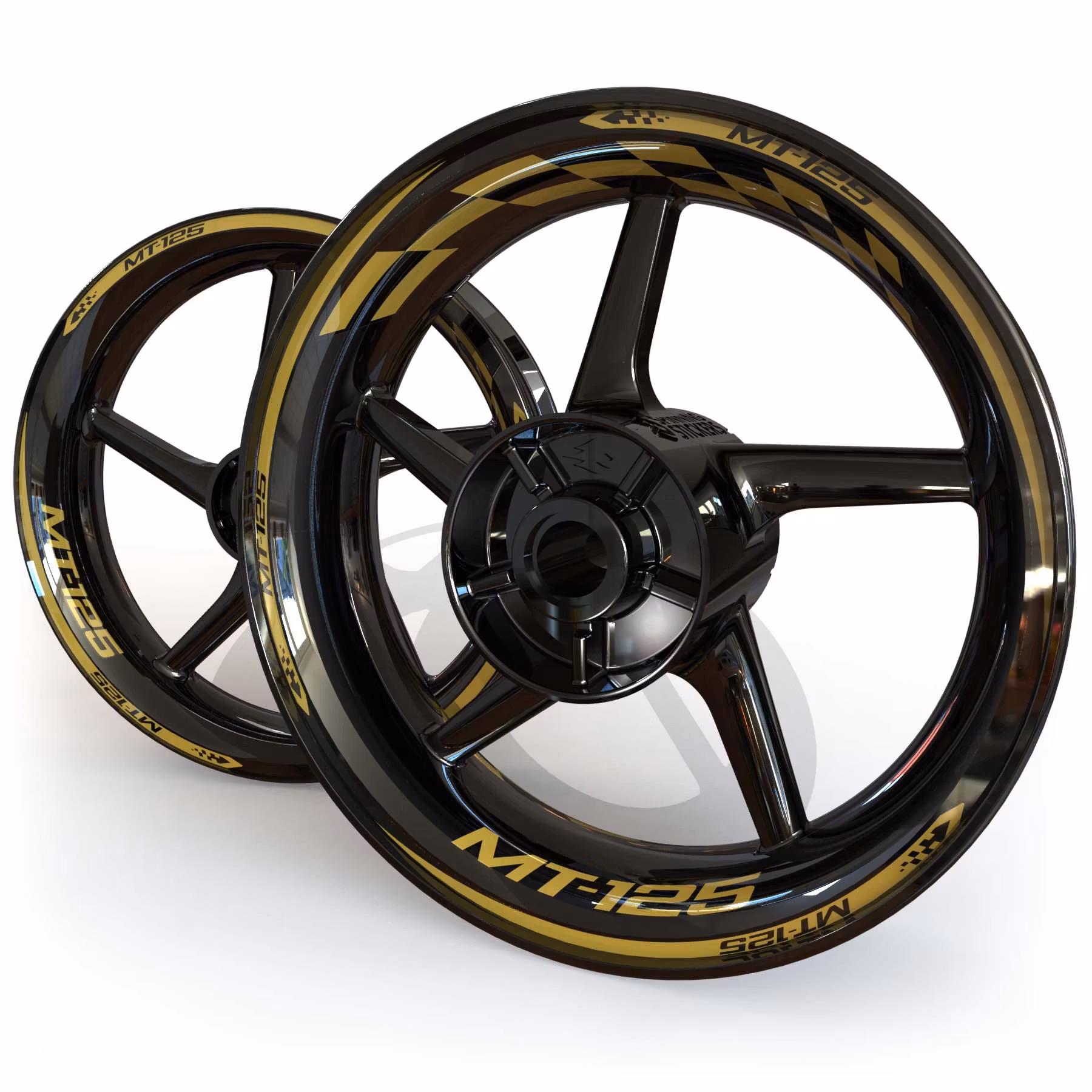 MT-125 Wheel Stickers - "Checker"