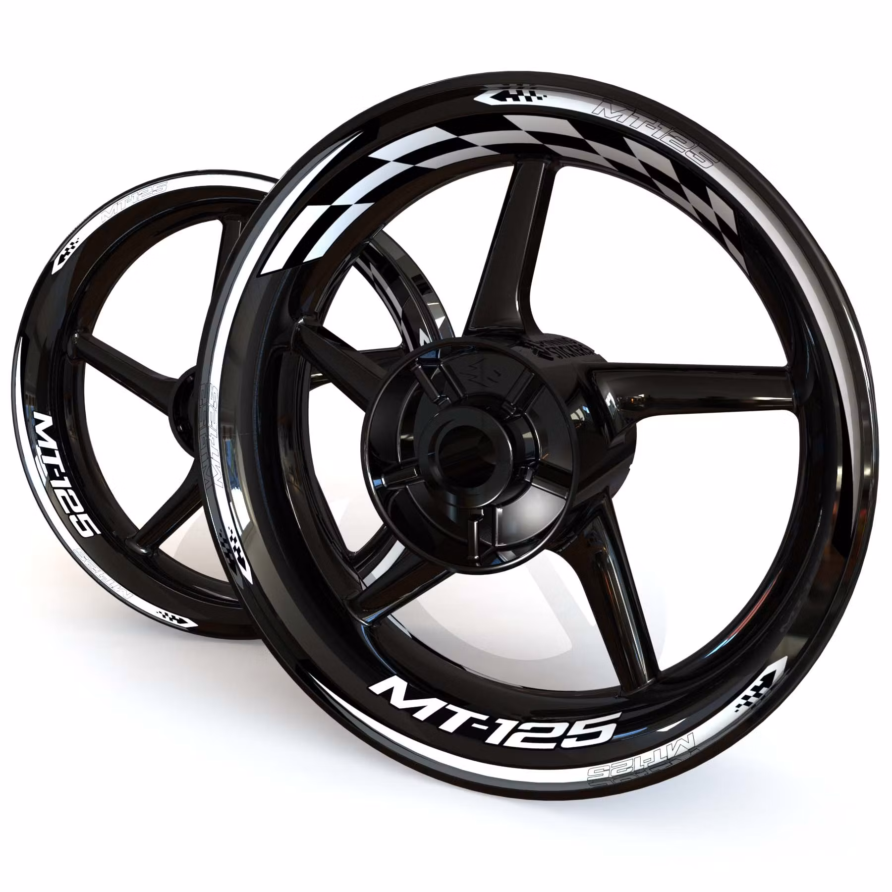MT-125 Wheel Stickers - "Checker"
