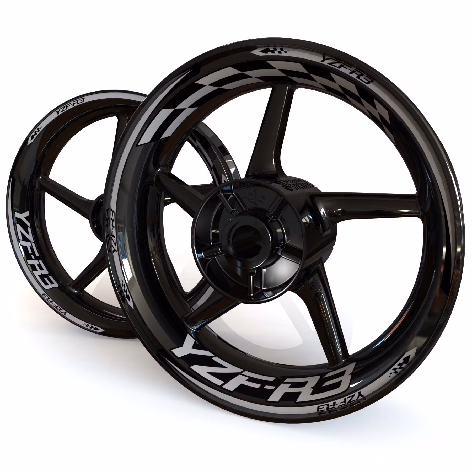 YZF-R3 Wheel Stickers - "Checker"