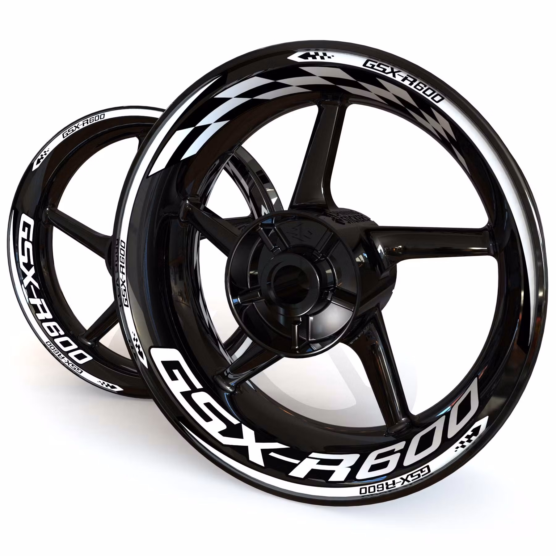 GSX-R 600 Wheel Stickers - "Checker"