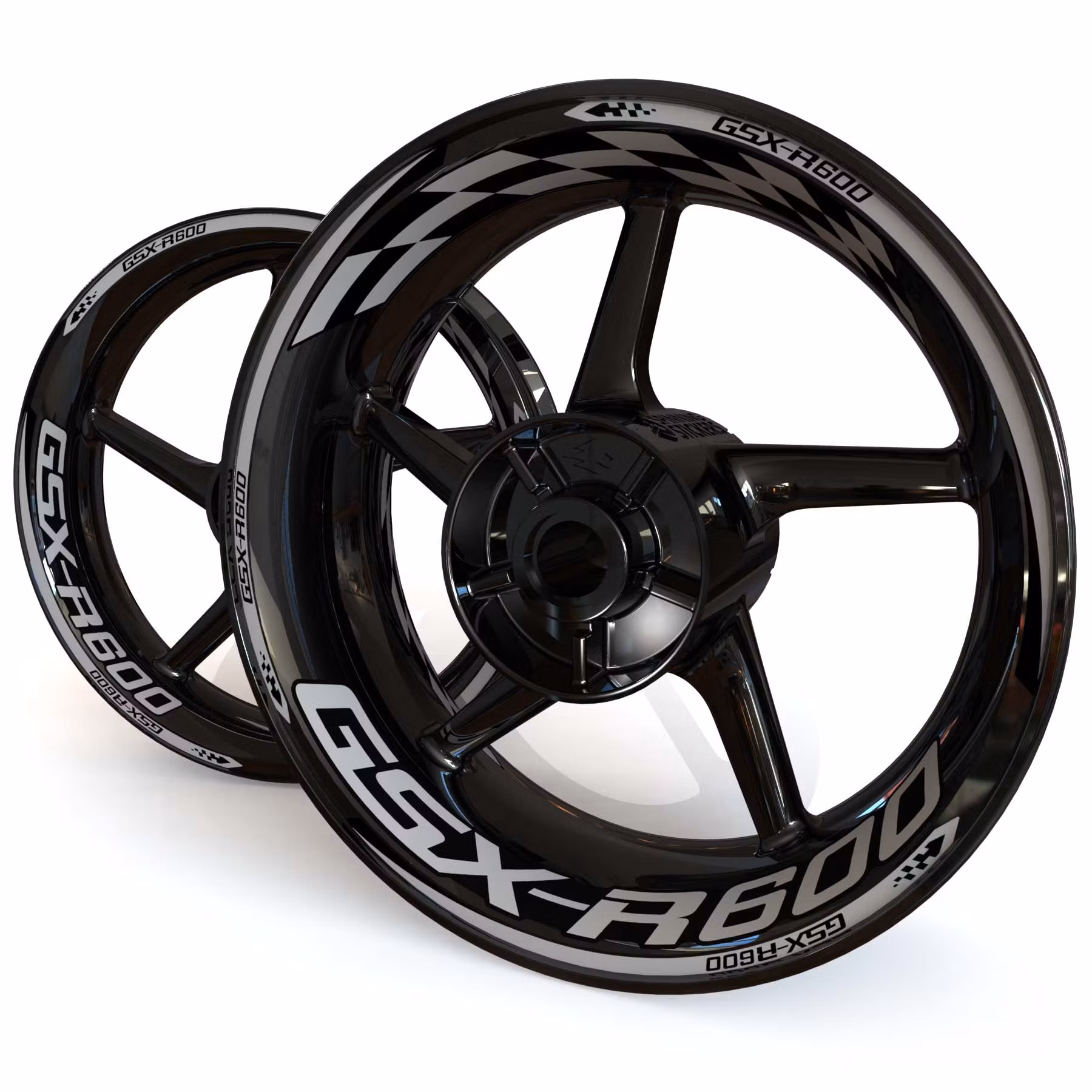 GSX-R 600 Wheel Stickers - "Checker"
