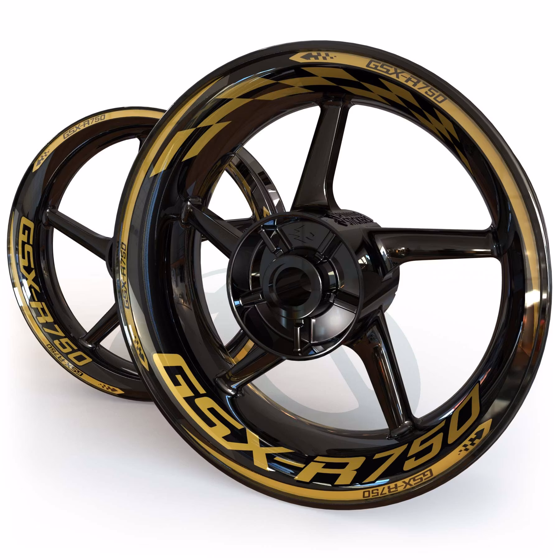GSX-R 750 Wheel Stickers - "Checker"
