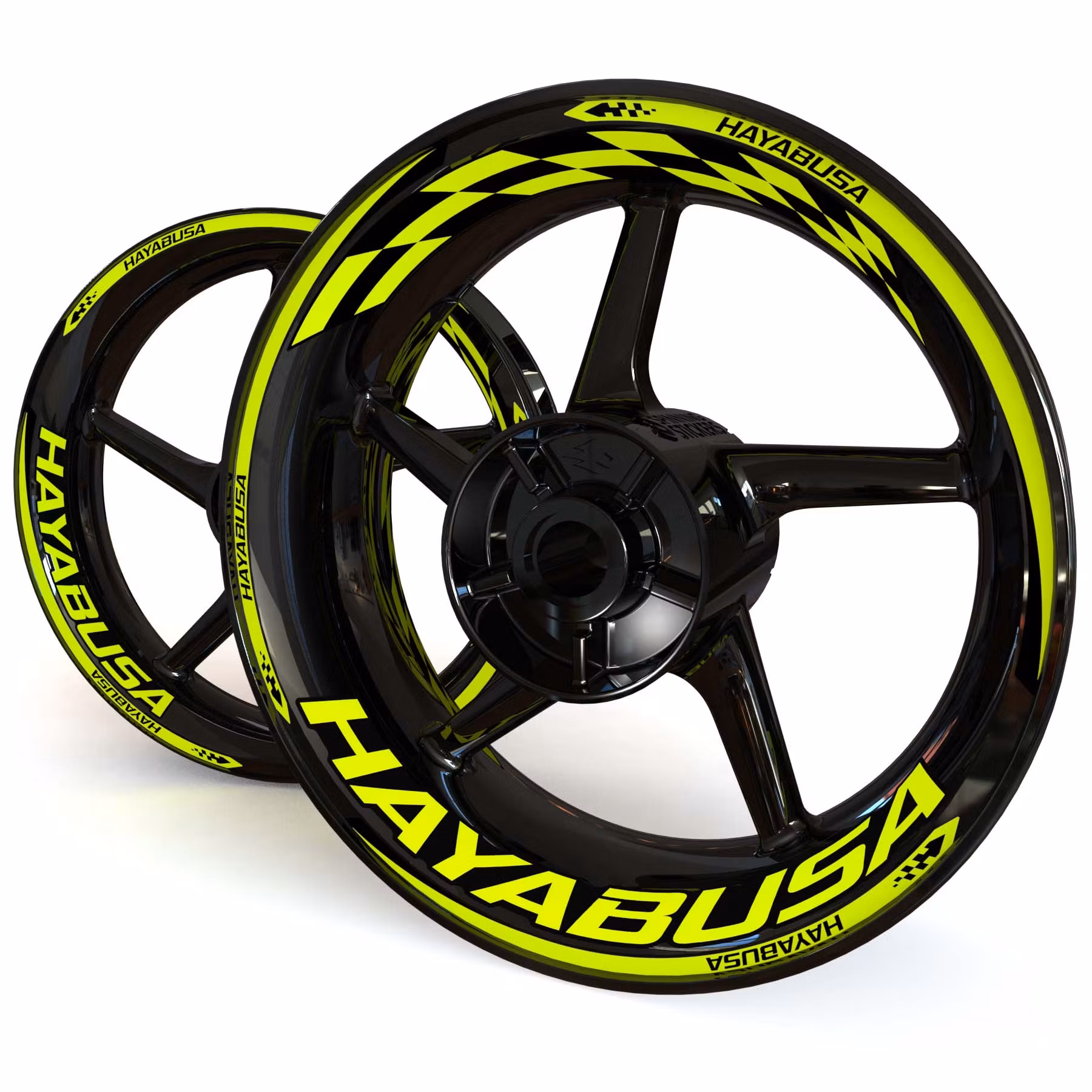 Hayabusa Wheel Stickers - "Checker"