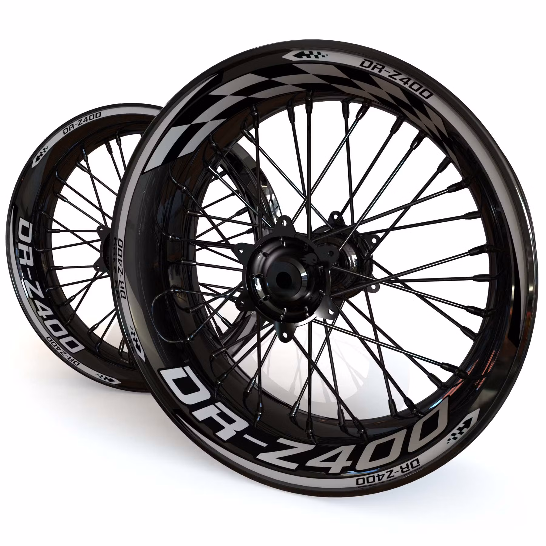 DR-Z 400 Stickers de jantes - "Checker"