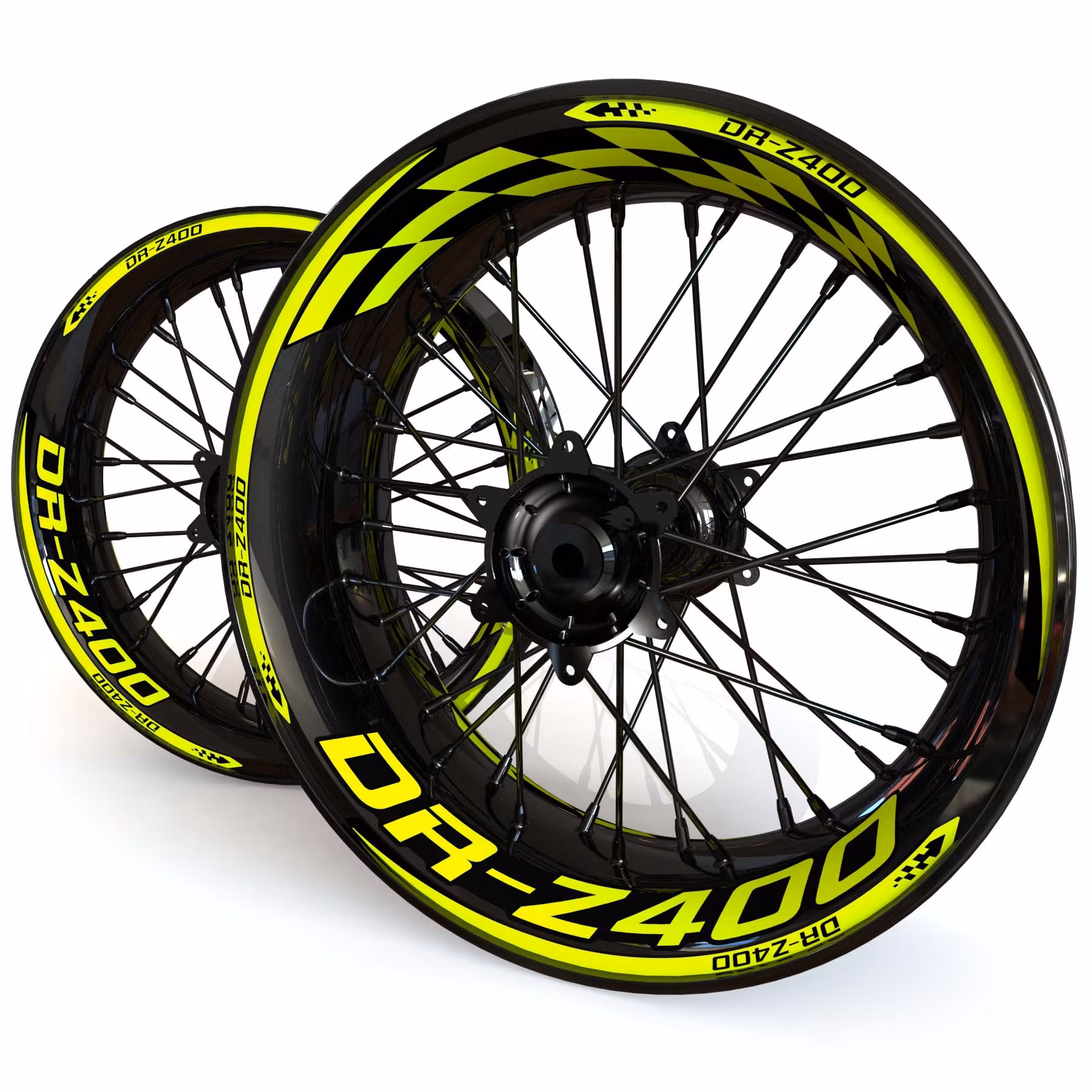 DR-Z 400 Stickers de jantes - "Checker"