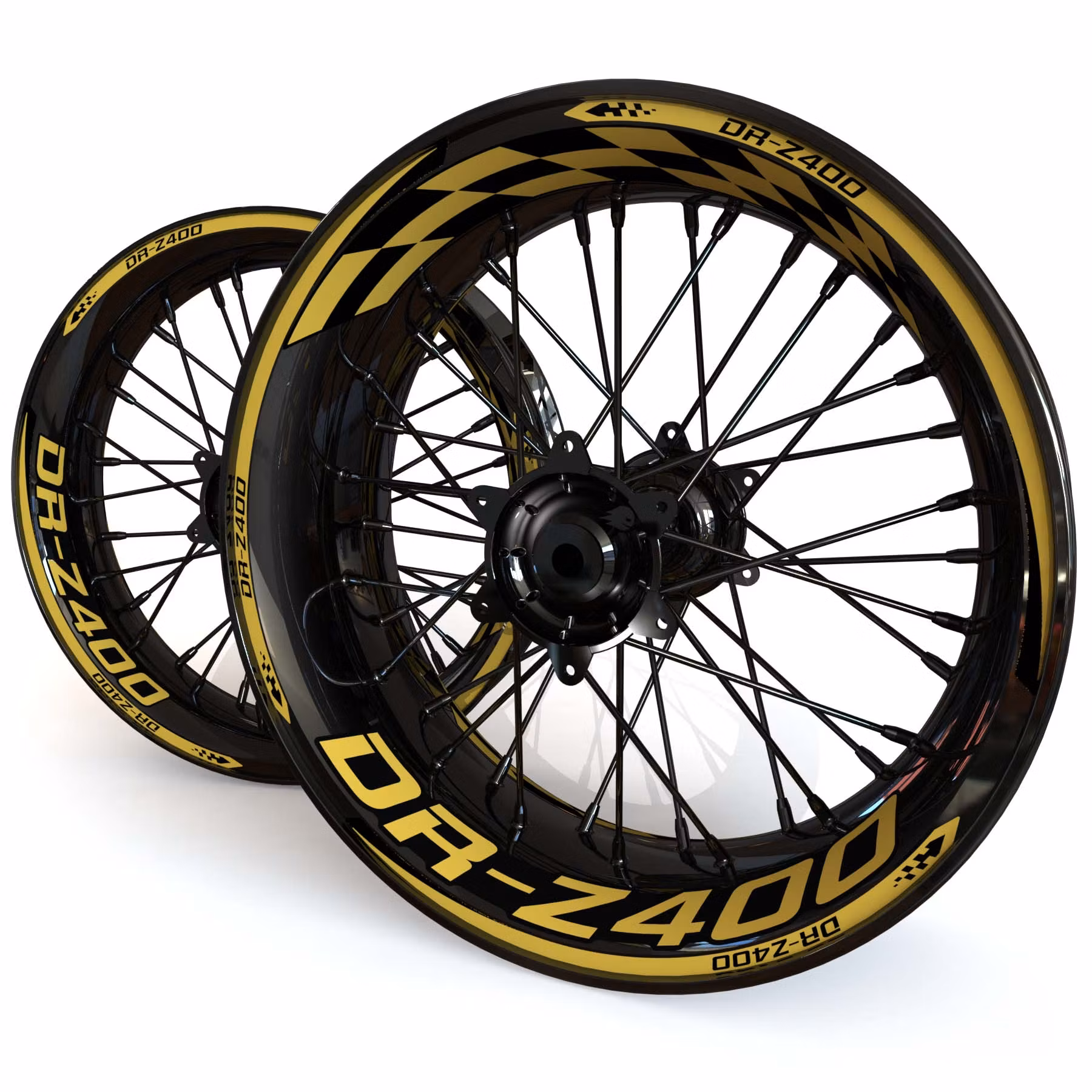DR-Z 400 Stickers de jantes - "Checker"