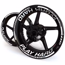 "Work Hard, Play Hard" Wheel Stickers