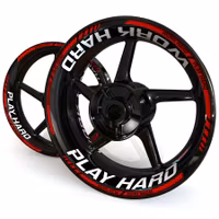 "Work Hard, Play Hard" Wheel Stickers