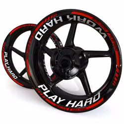 "Work Hard, Play Hard" Wheel Stickers