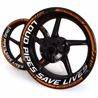 "Loud Pipes Save Lives" Wheel Stickers