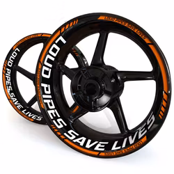 "Loud Pipes Save Lives" Wheel Stickers