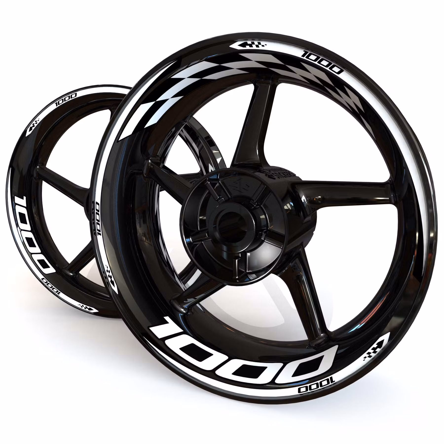 Wheel Stickers - Fits Z1000 - "Checker"