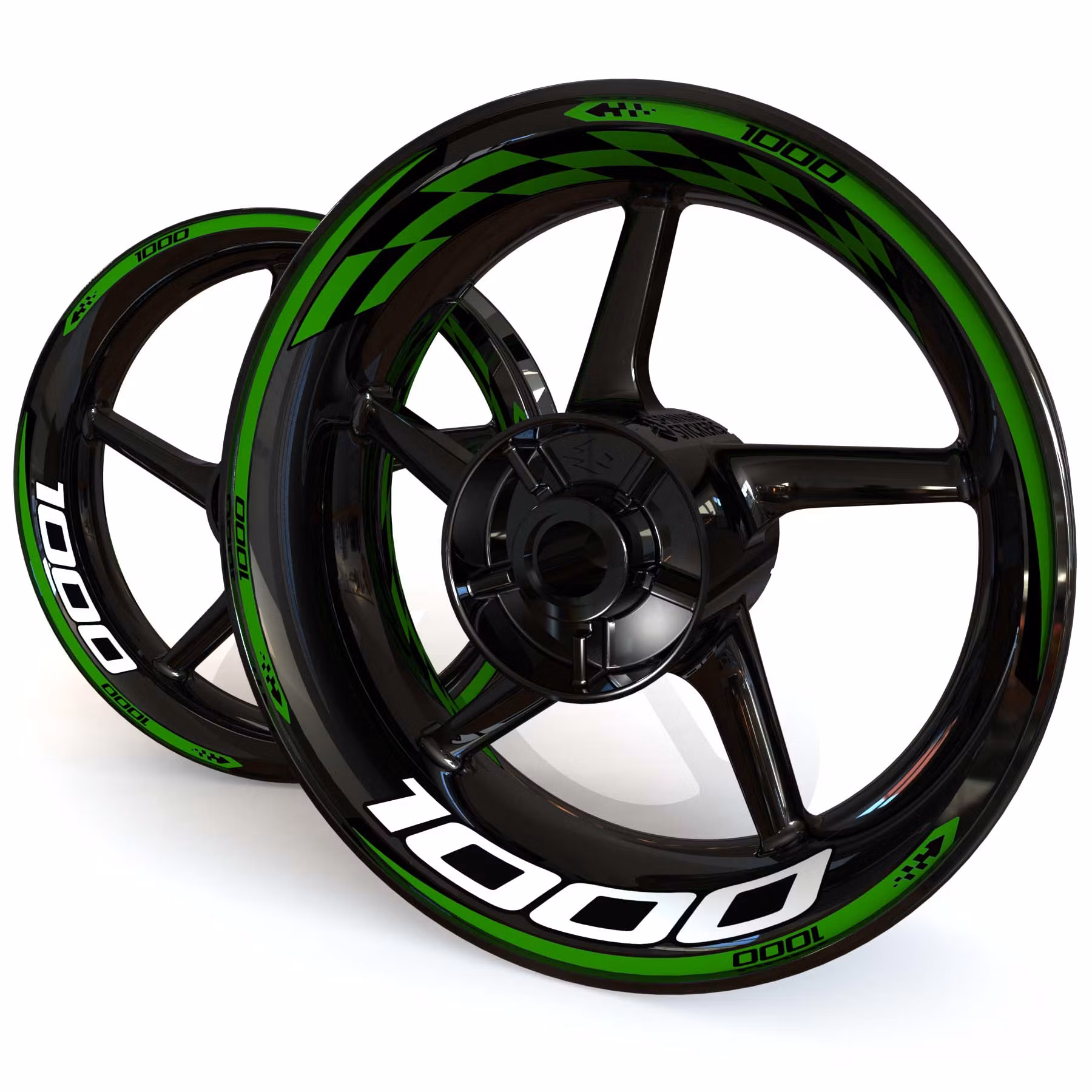 Wheel Stickers - Fits Z1000 - "Checker"