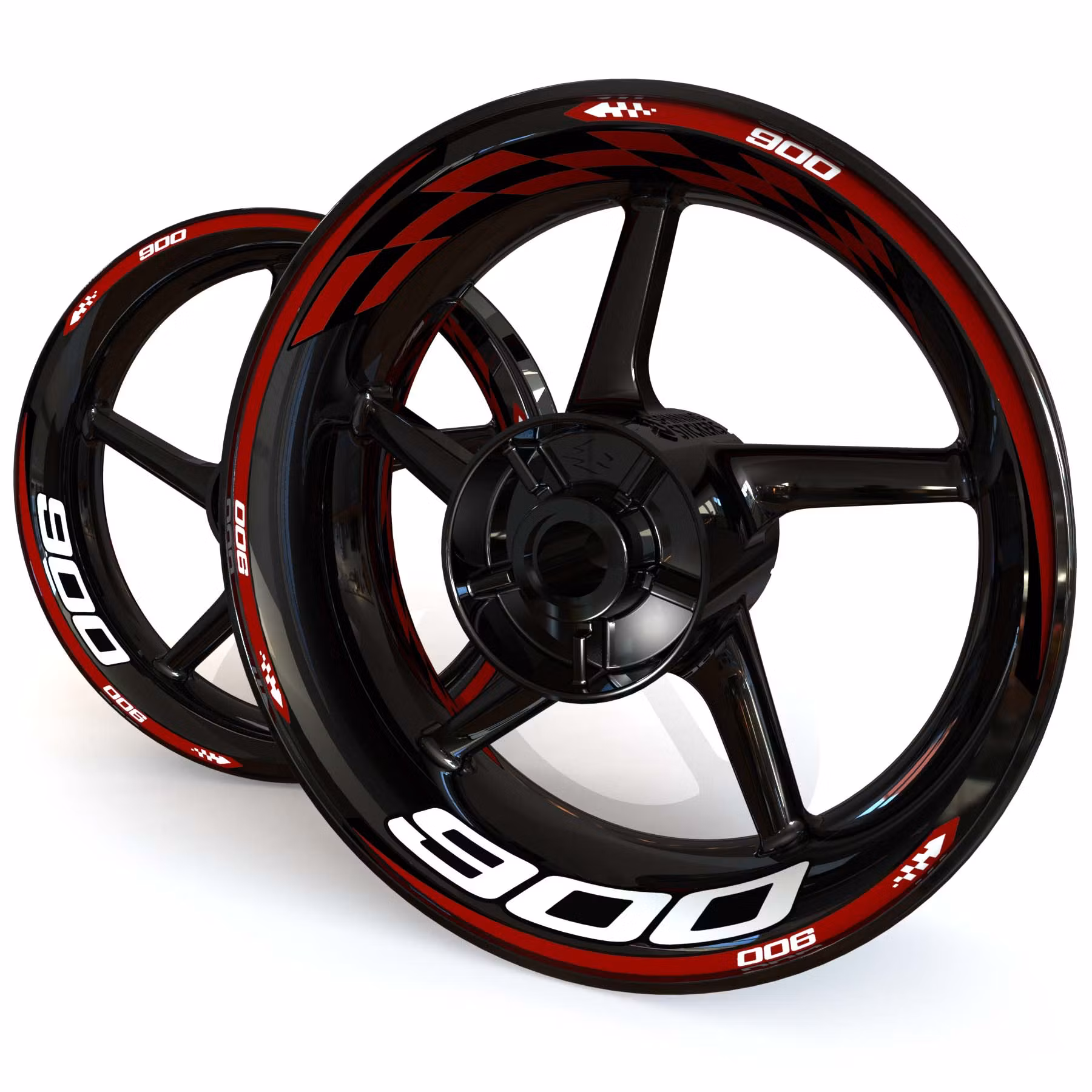 Stickers de jantes - Pour Z900 - "Checker"