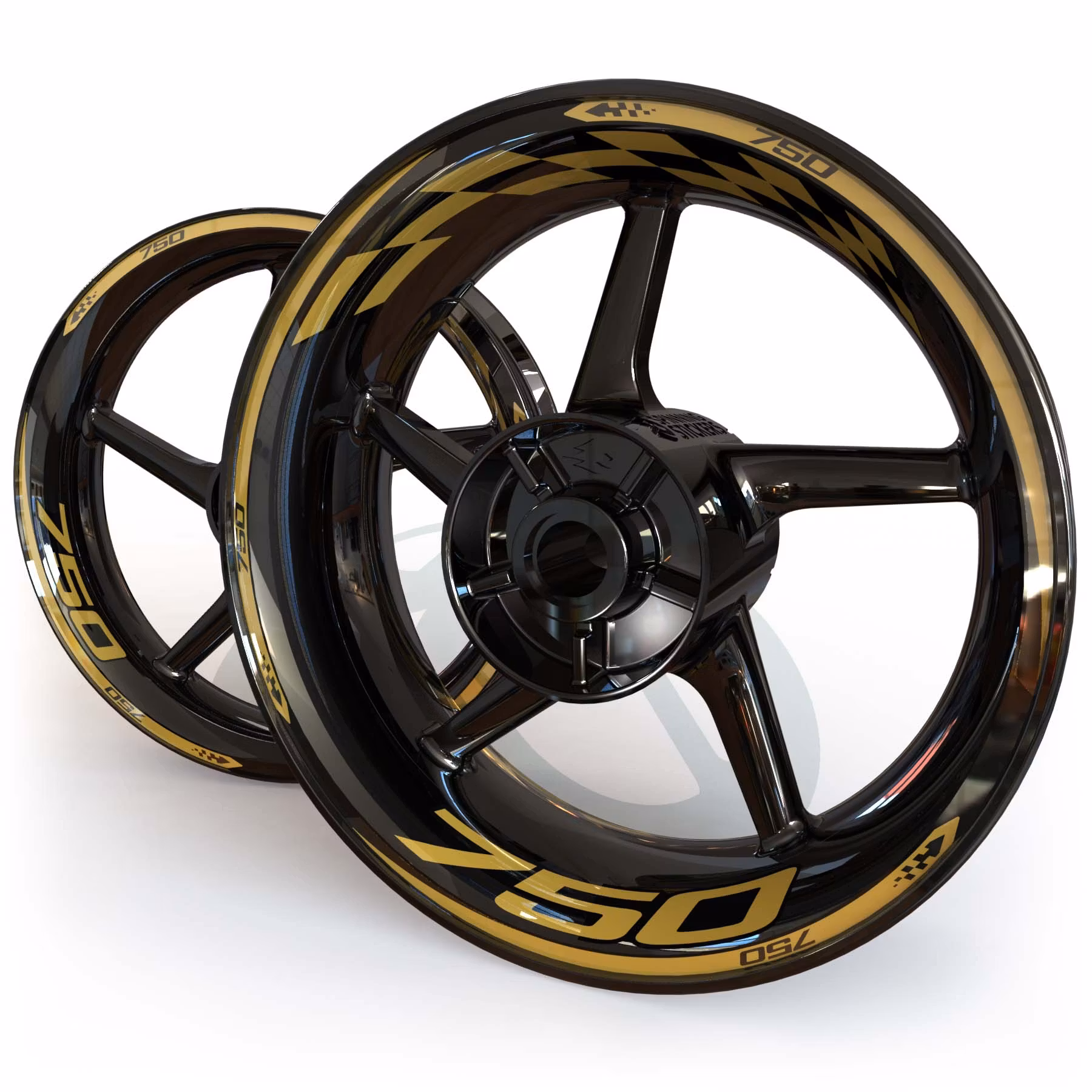 Adhesivos para llantas - Para Z750 - "Checker"