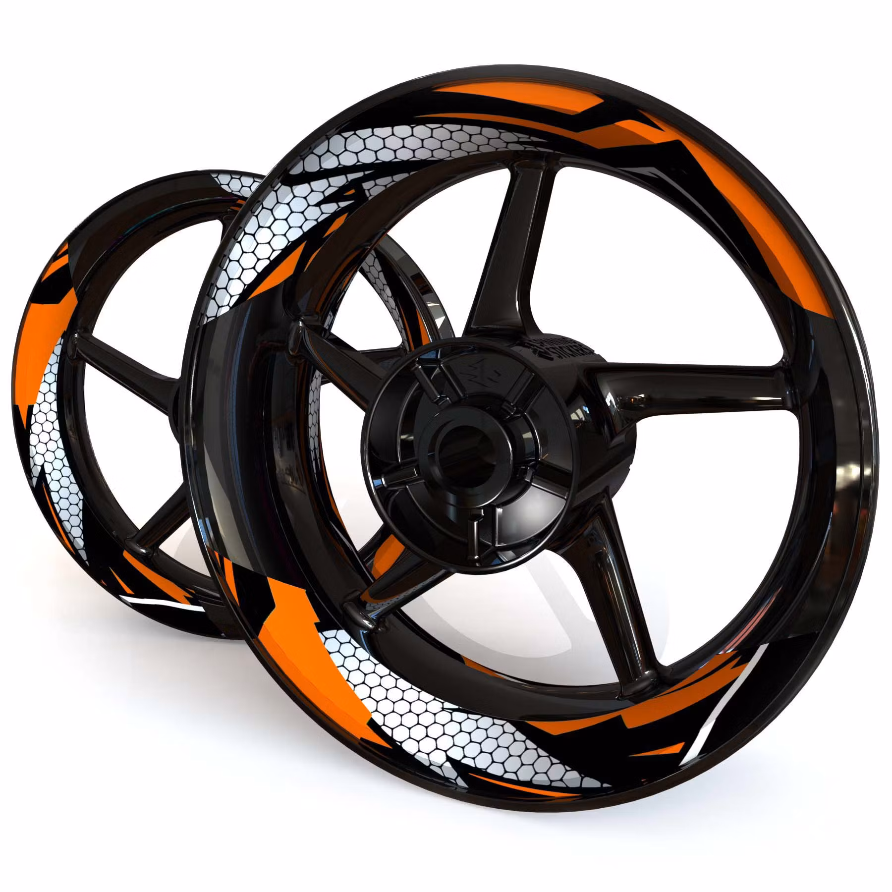 "Hexagon" Stickers de jantes - deux pièces