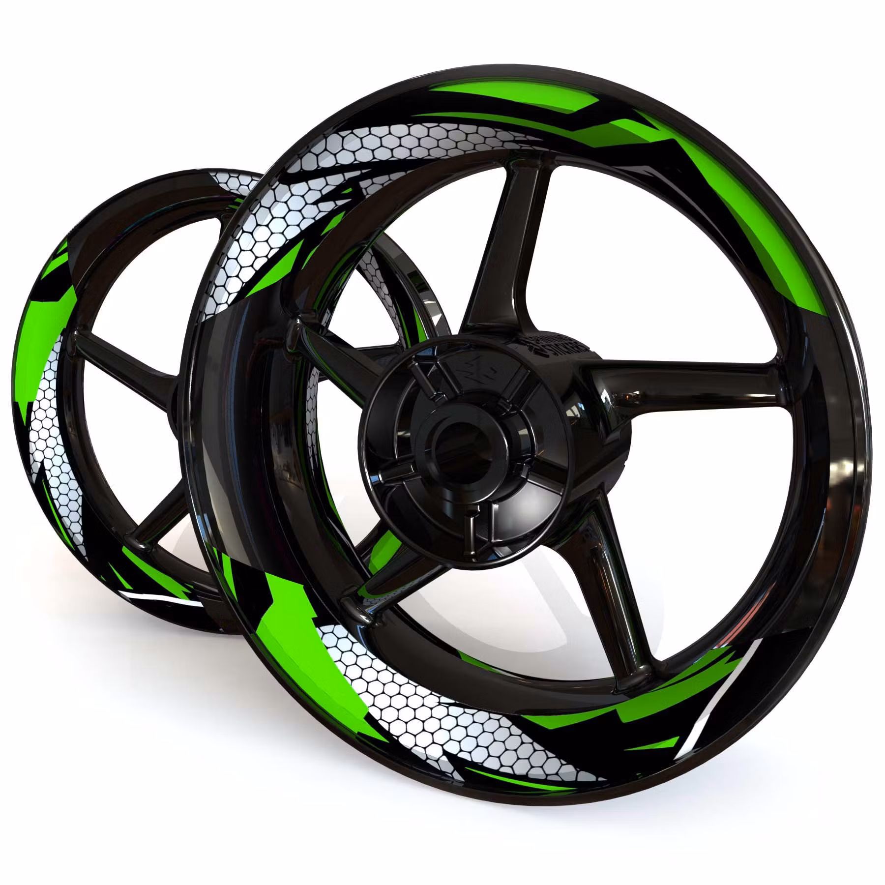 "Hexagon" Stickers de jantes - deux pièces