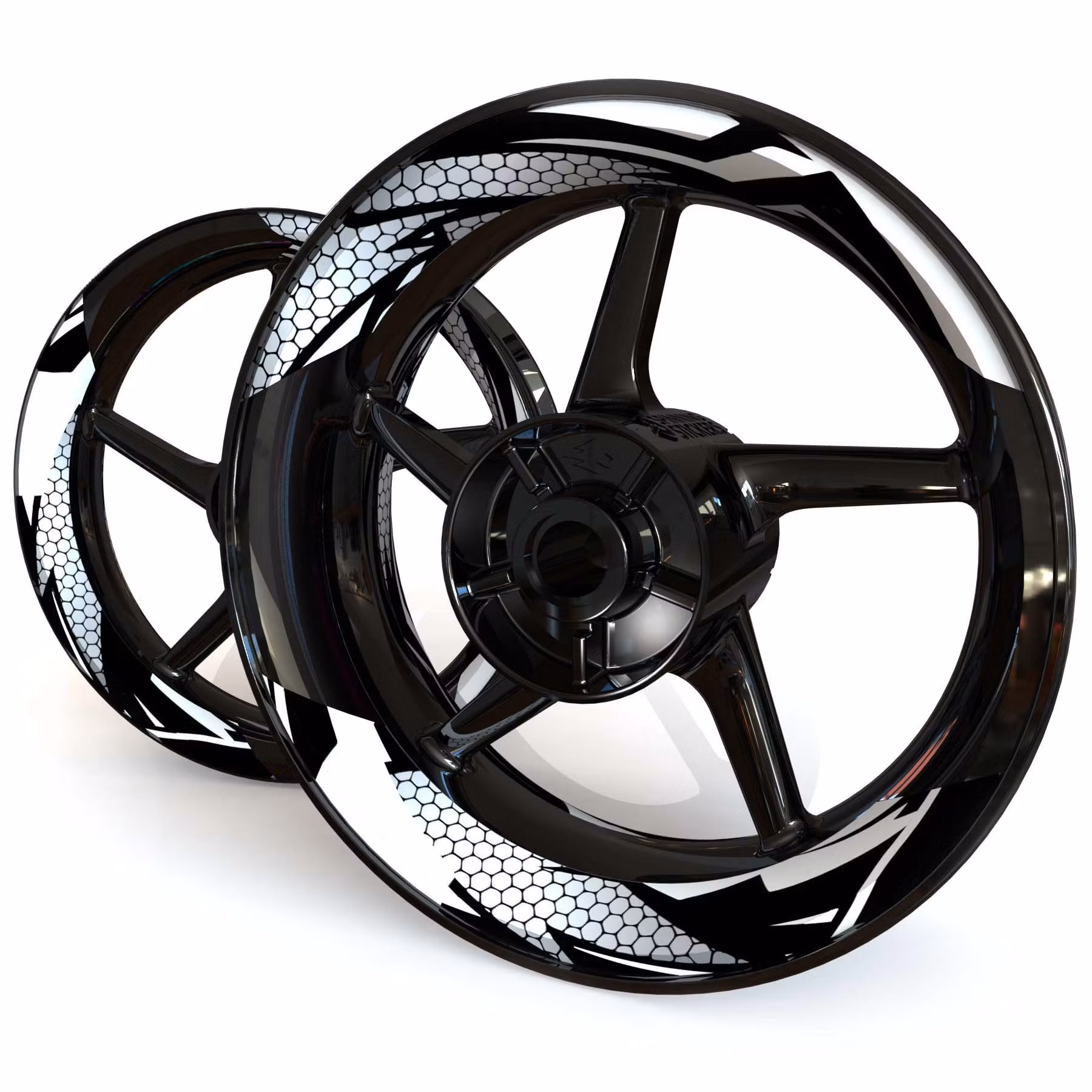 "Hexagon" Stickers de jantes - deux pièces