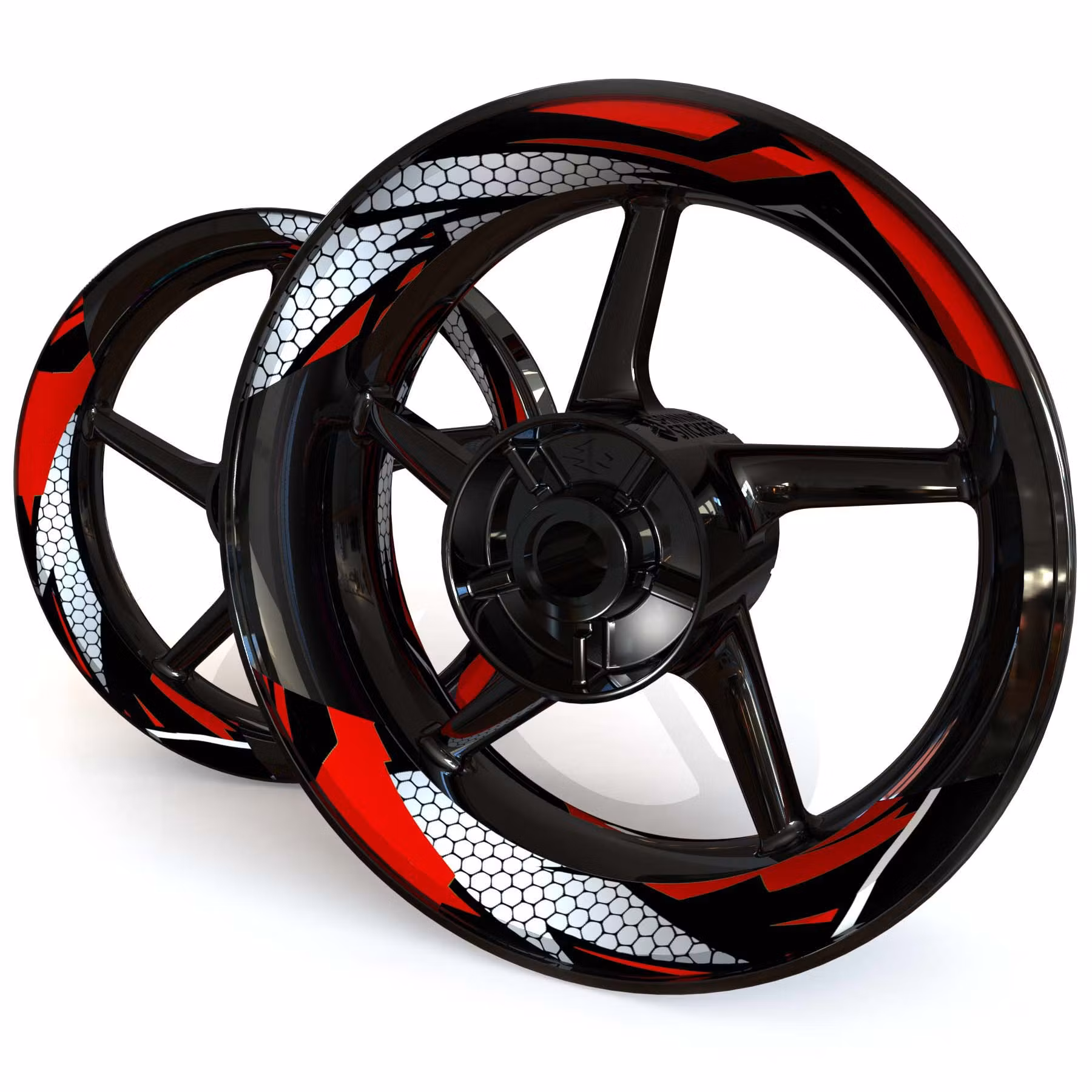 "Hexagon" Stickers de jantes - deux pièces