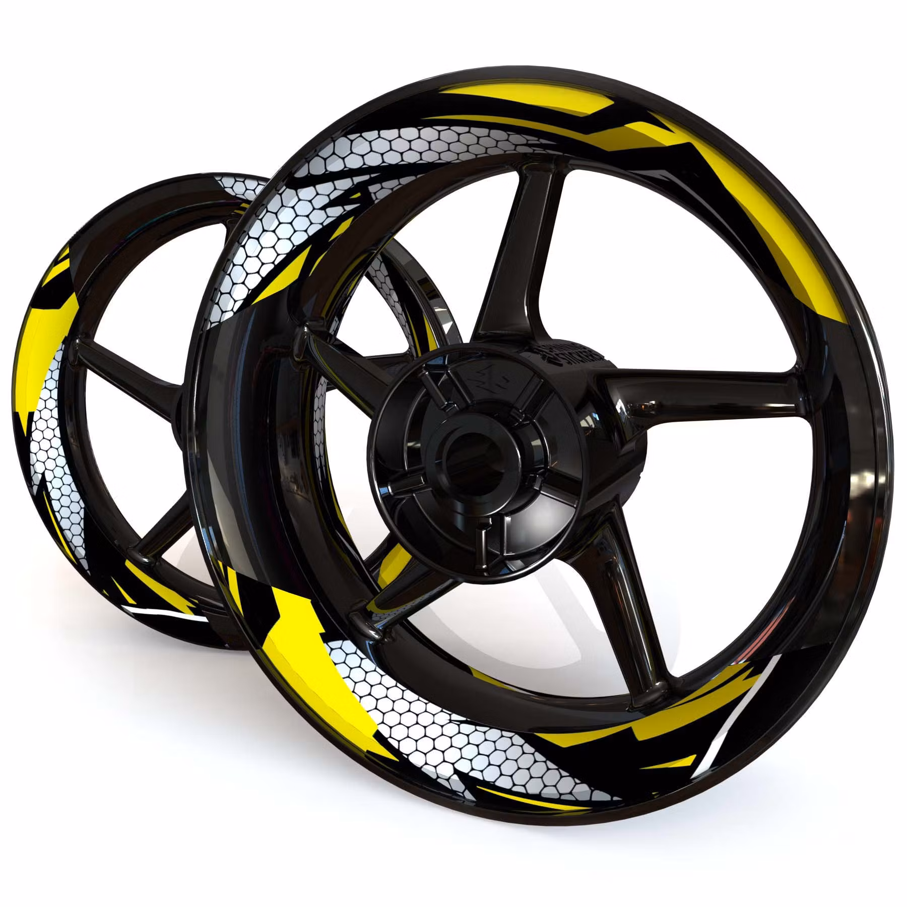 "Hexagon" Stickers de jantes - deux pièces