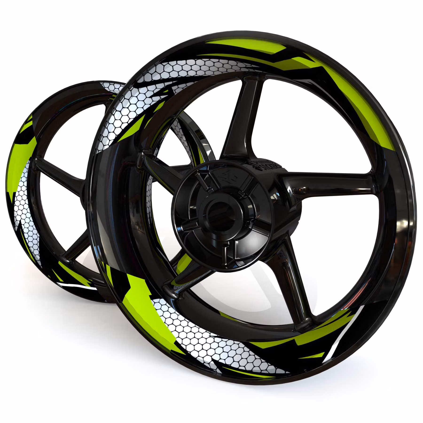 "Hexagon" Stickers de jantes - deux pièces