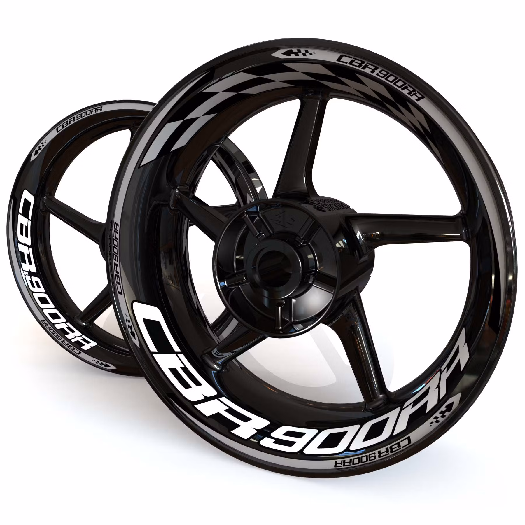 CBR900RR Wheel Stickers - "Checker"