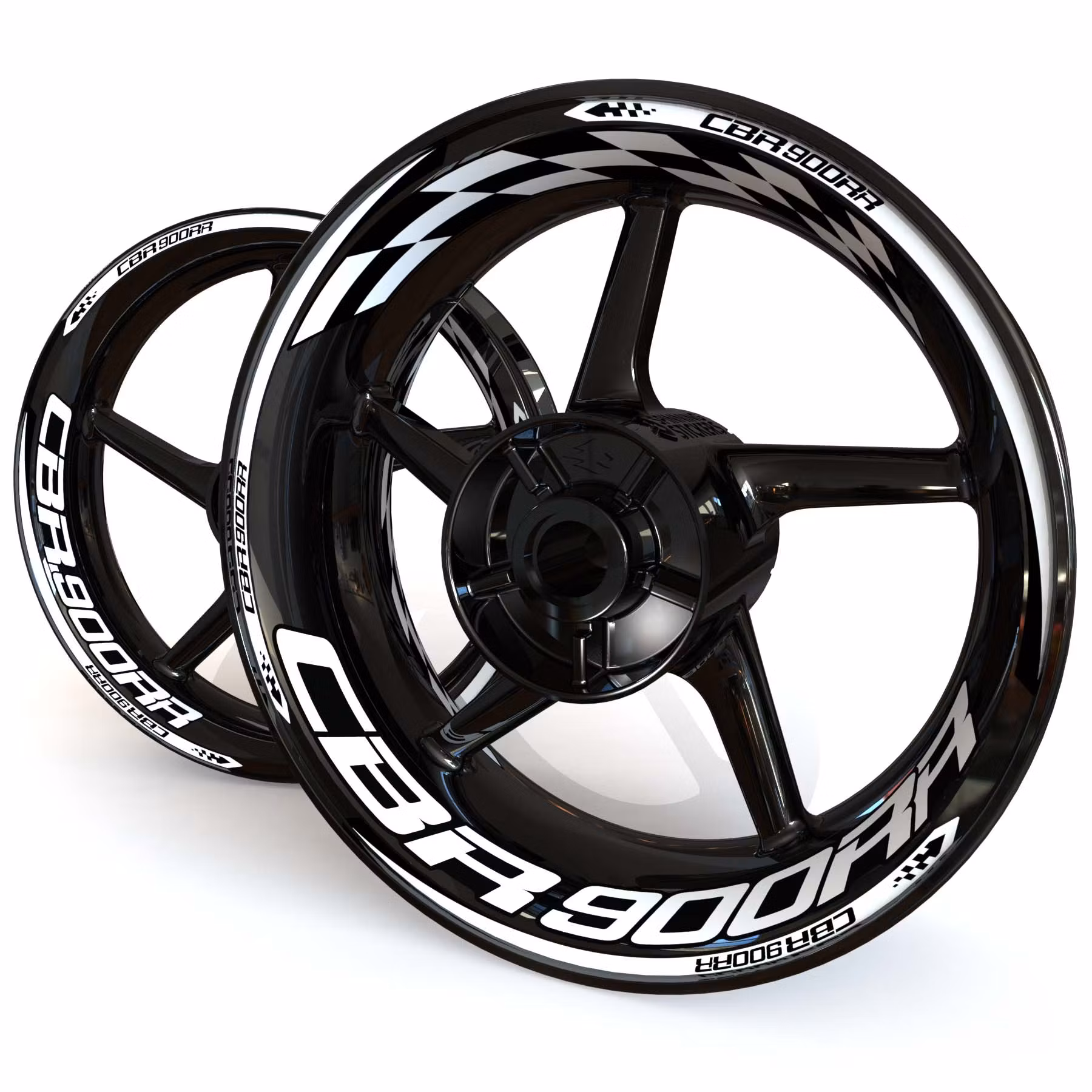 CBR900RR Wheel Stickers - "Checker"
