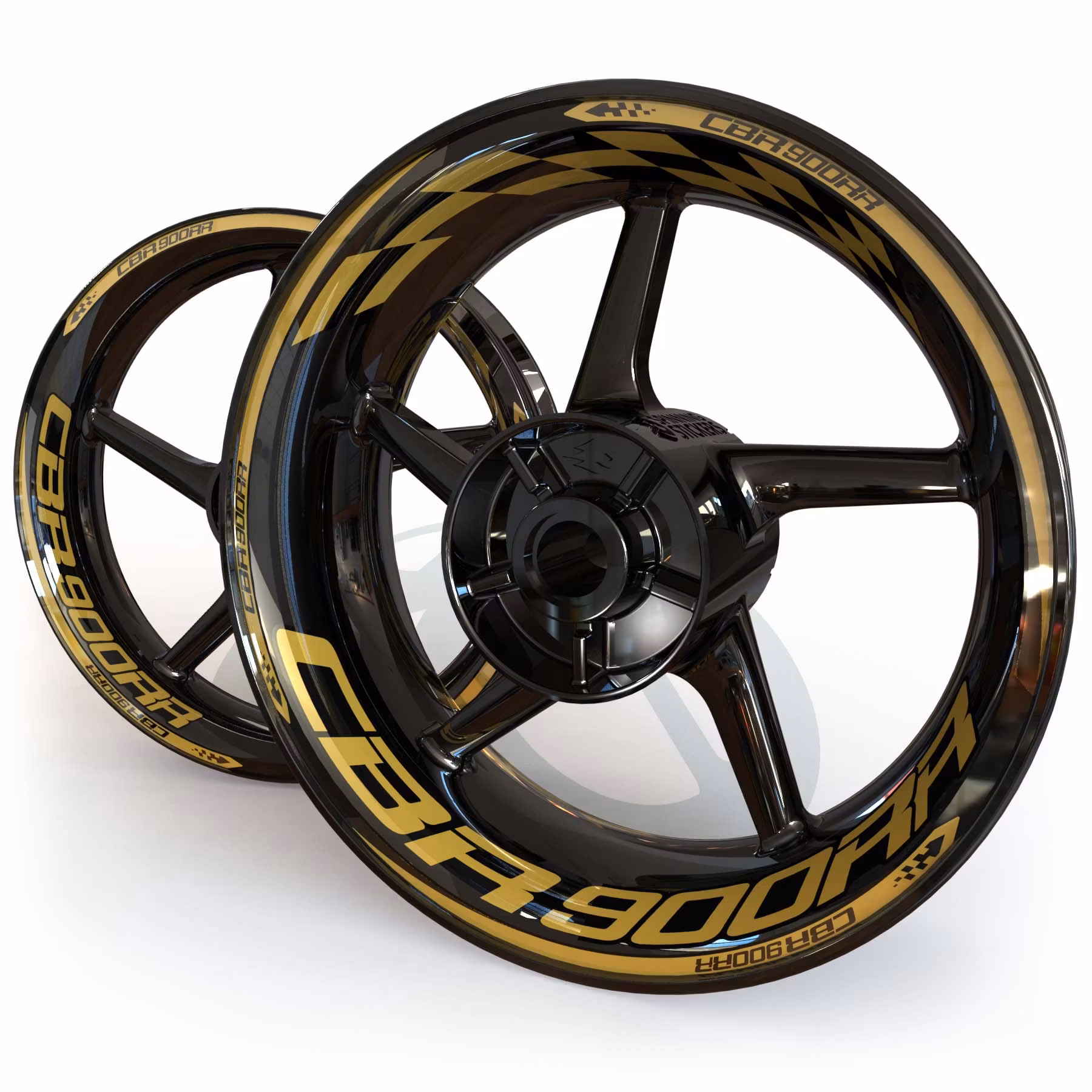 CBR900RR Wheel Stickers - "Checker"