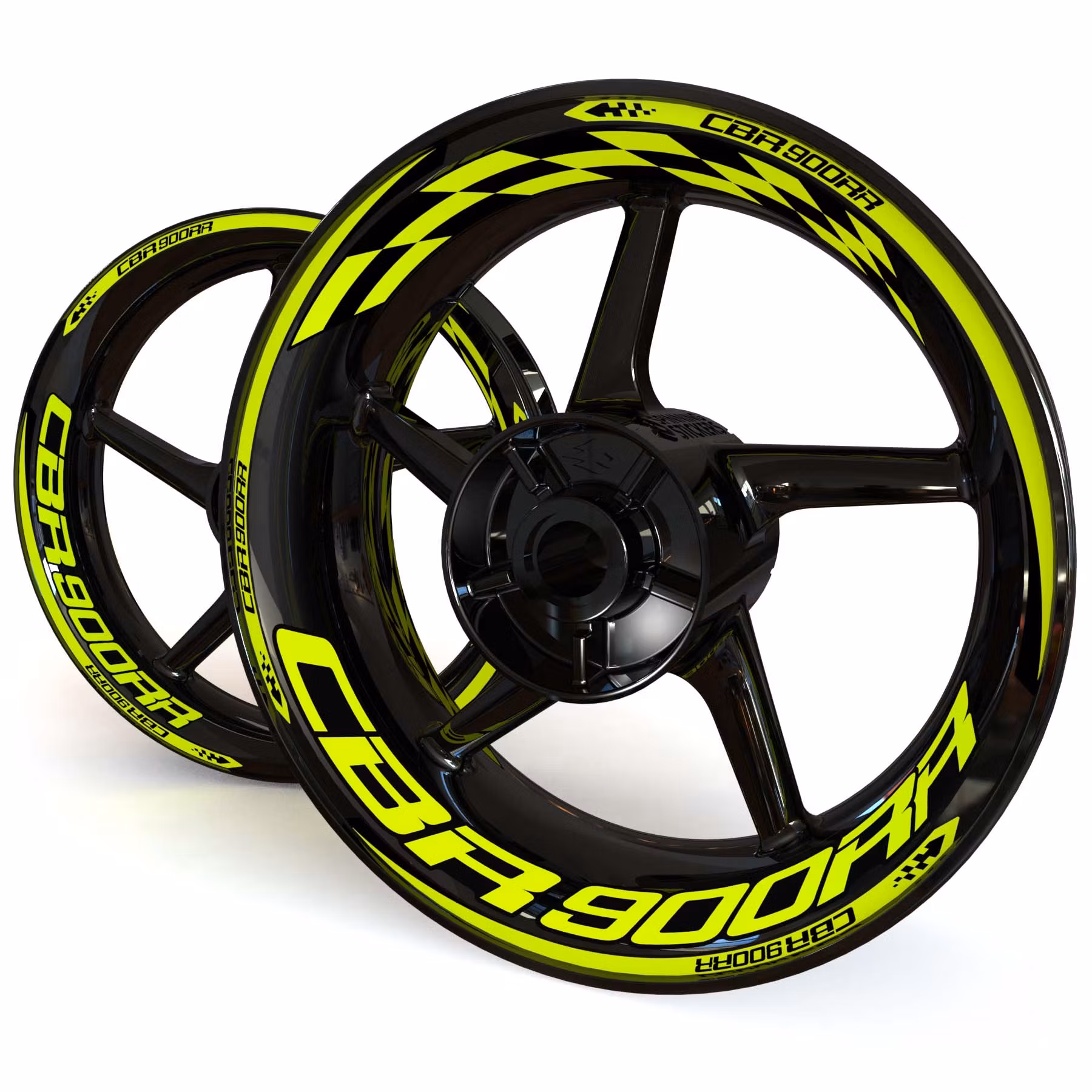 CBR900RR Wheel Stickers - "Checker"